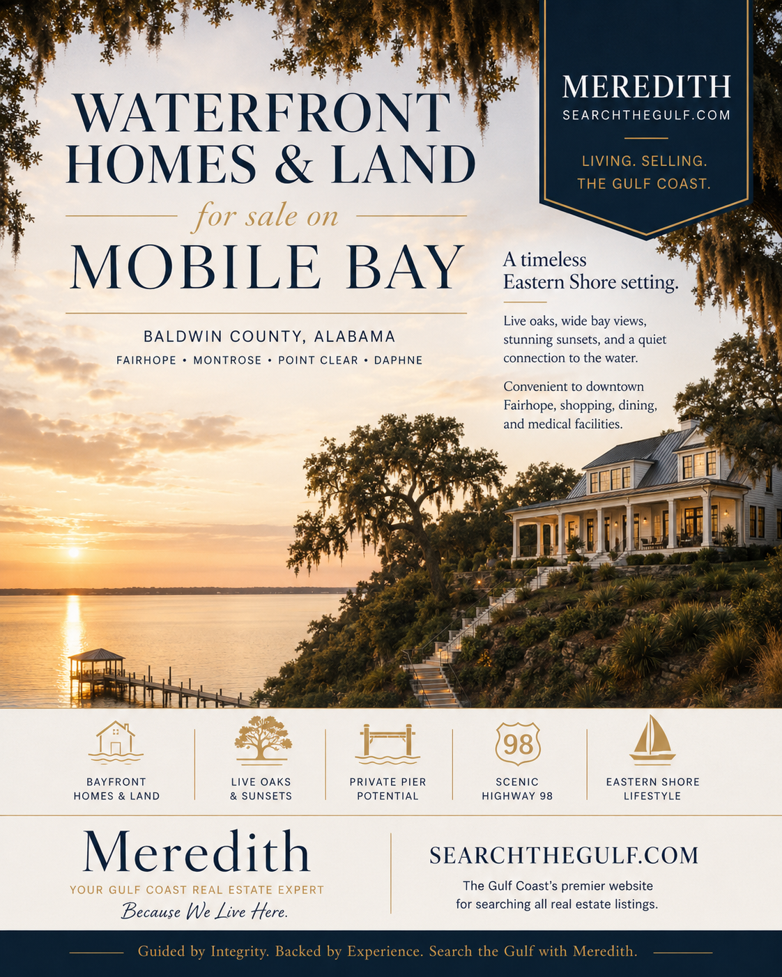 Mobile Bay Waterfront Homes Land For Sale Fairhope, Point Clear, Daphne, Montrose, Scenic 98