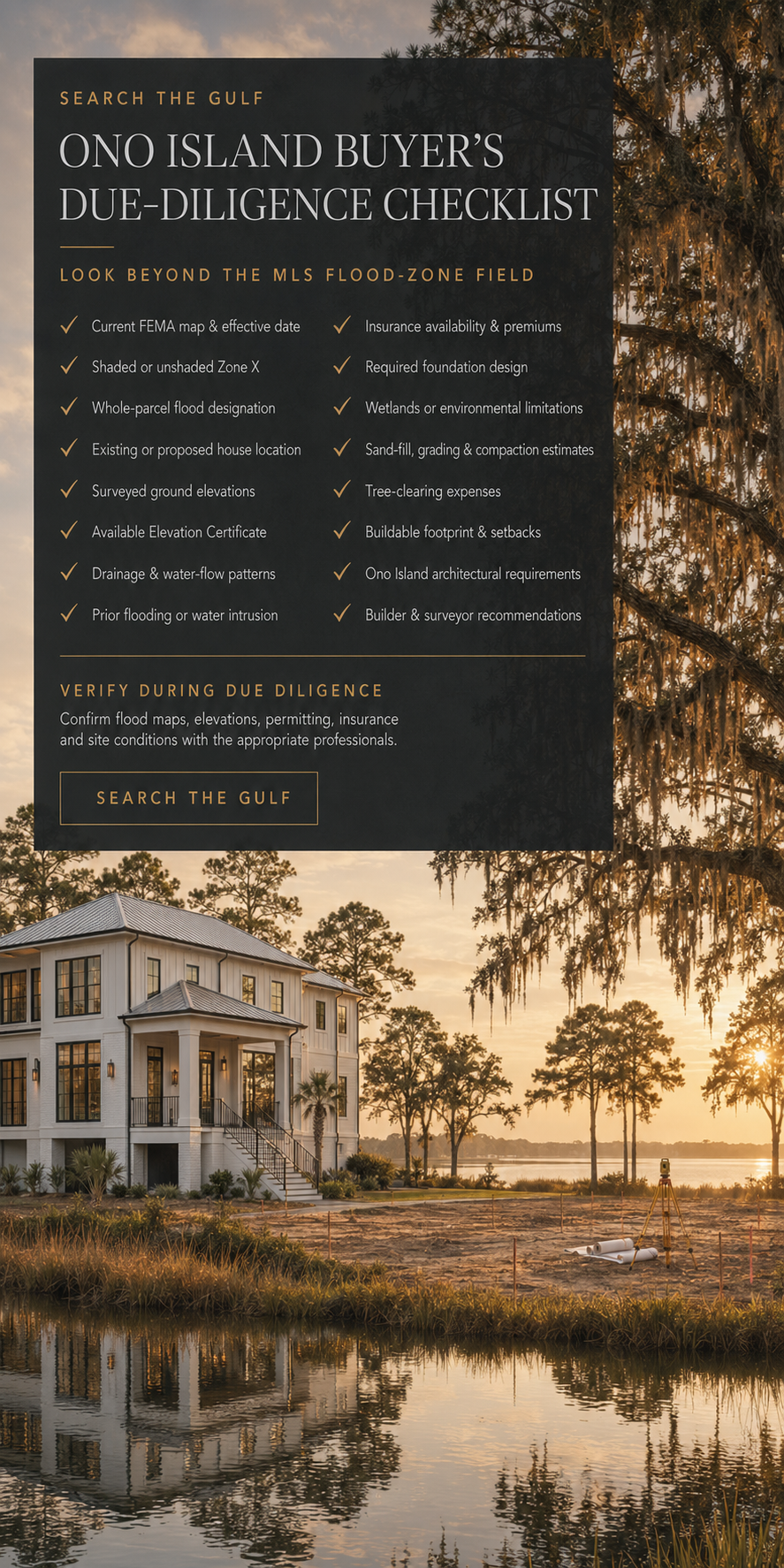 Ono Island X No Flood Zone Buyer Checklist