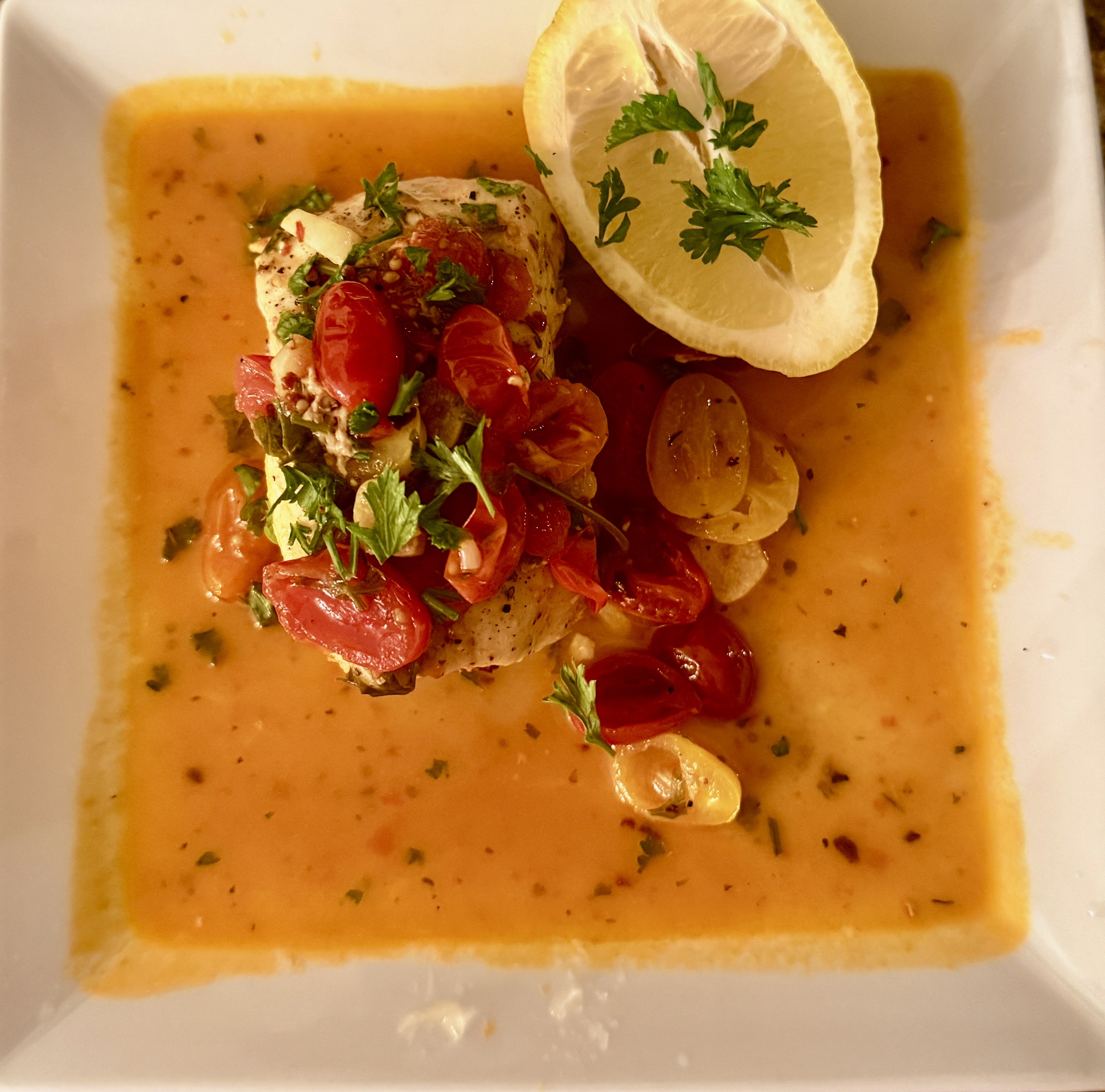 Grouper Ono Island Recipe Tomato Garlic Wne Broth
