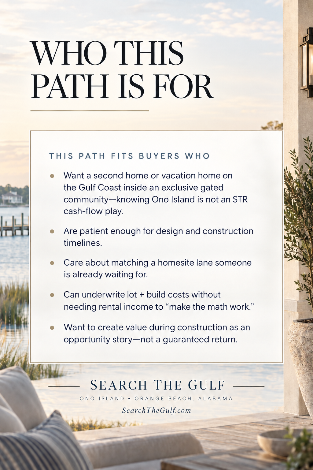 Ono Island Investment Guide Building Spec Homes