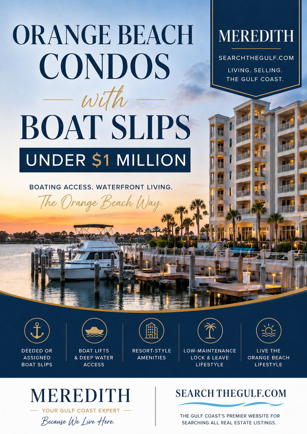 Orange Beach Condos with Boat Slips under One Million Dollars